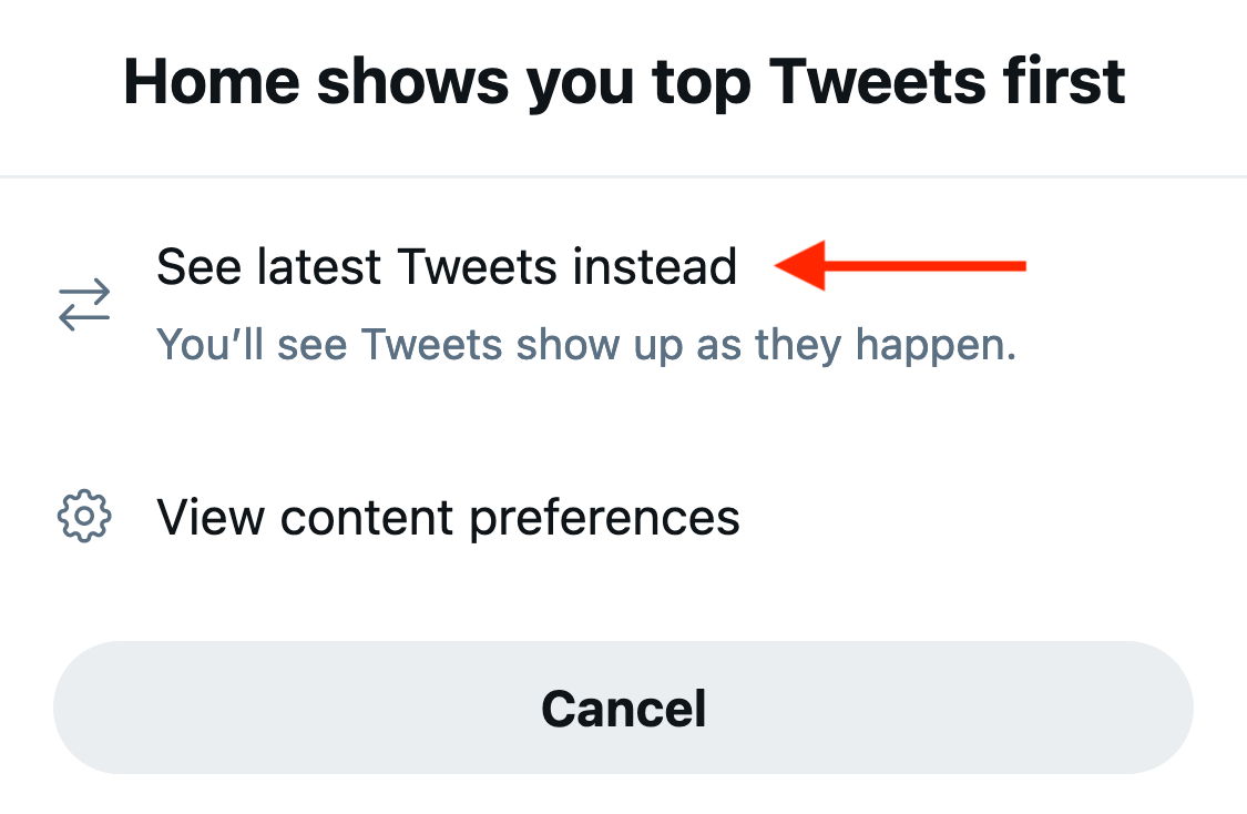 The "See latest Tweets instead" button